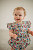 Little Girl's Purple Calico Floral Twirl Dress