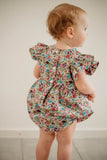 Little Girl's Purple Calico Floral Twirl Dress