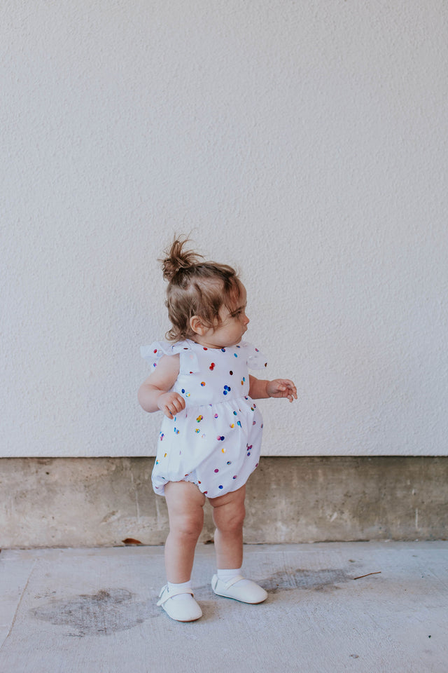 first birthday bubble romper