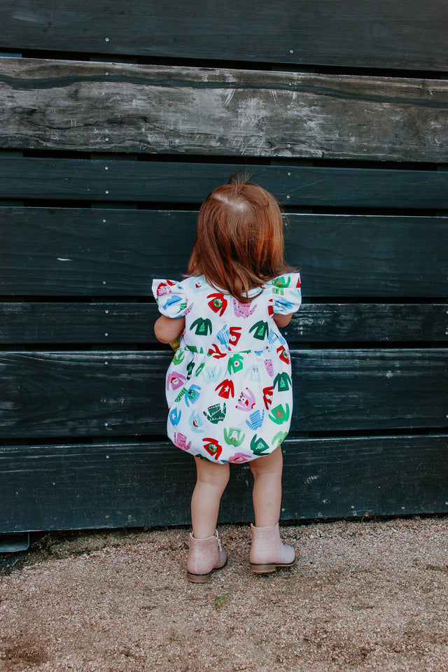 christmas sweater baby bubble romper