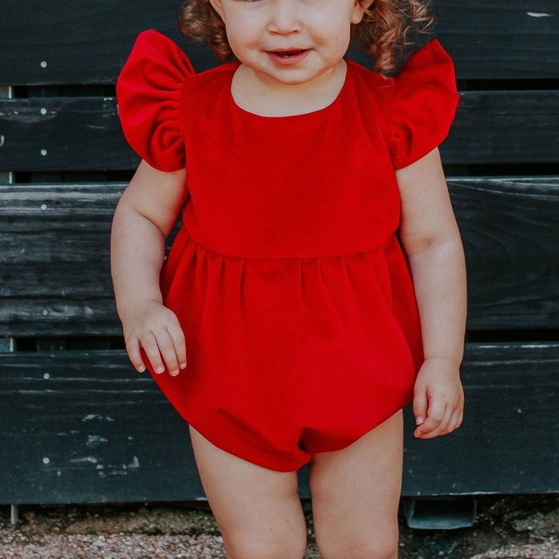 Red baby romper for girl hot sale