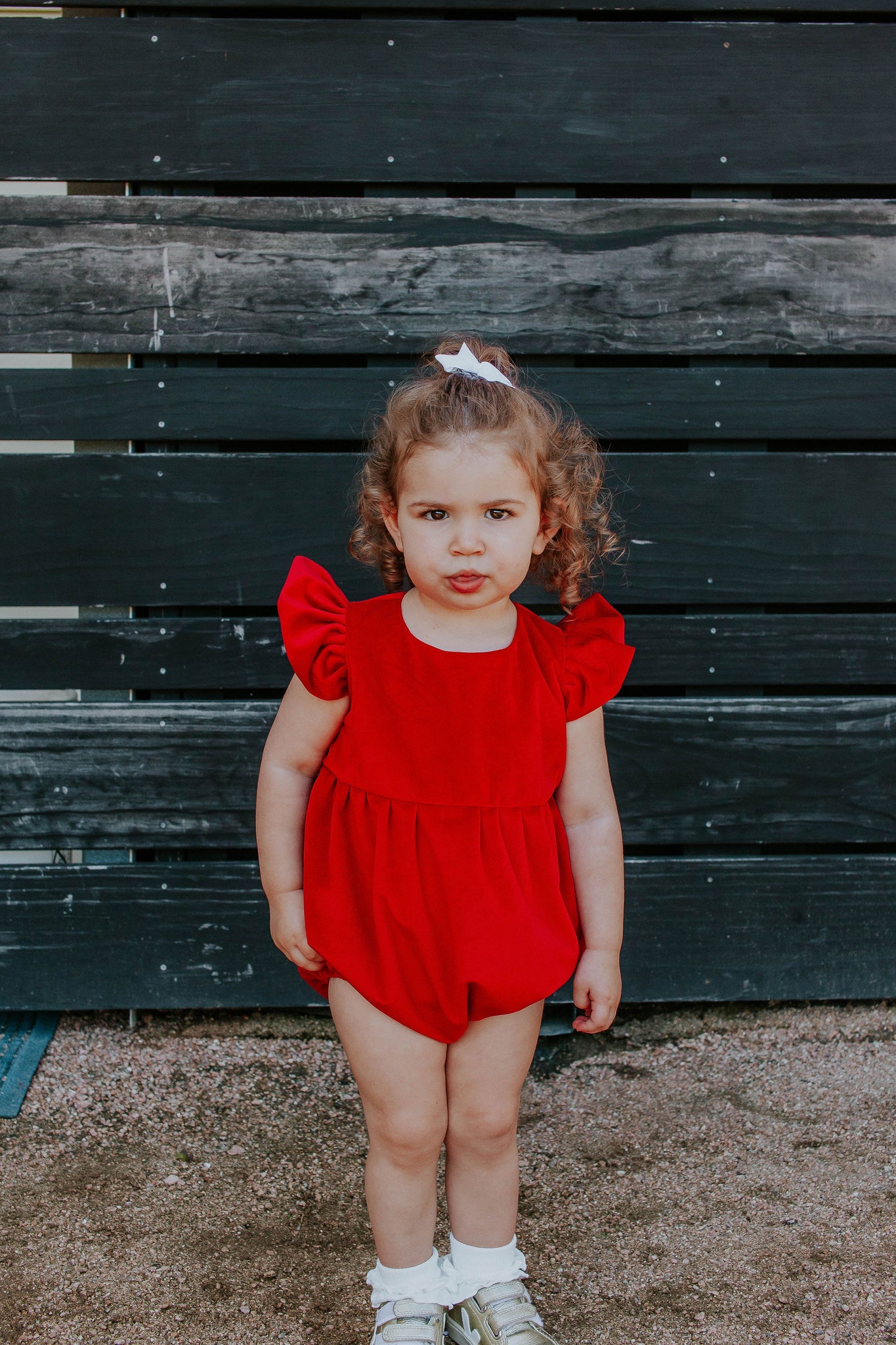 Infant Girl s Red Velvet Romper 12 18 Months Red