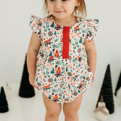 infant girls Christmas bubble romper