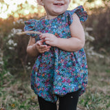 multicolor floral bubble romper