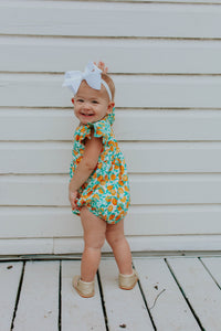 infant girls orange print cotton outfit