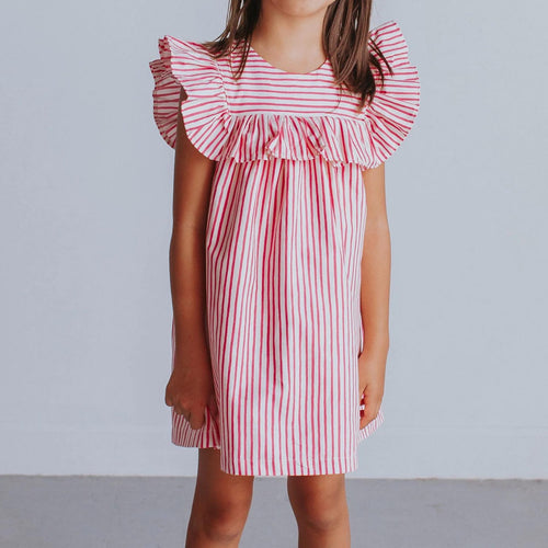 little girls pink stripe dress