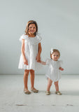 white eyelet matching outfits for girls