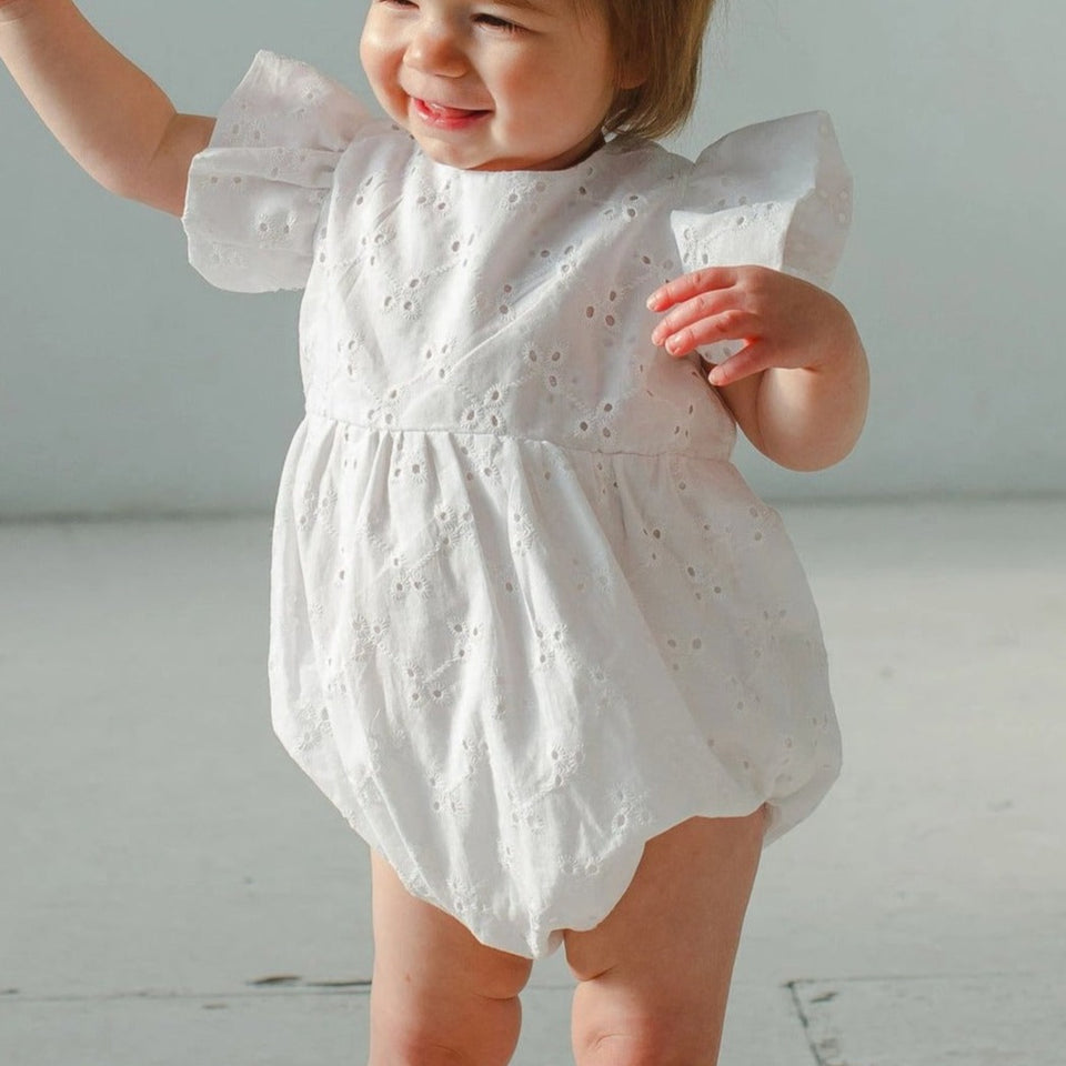 Plain white romper for baby cheap girl