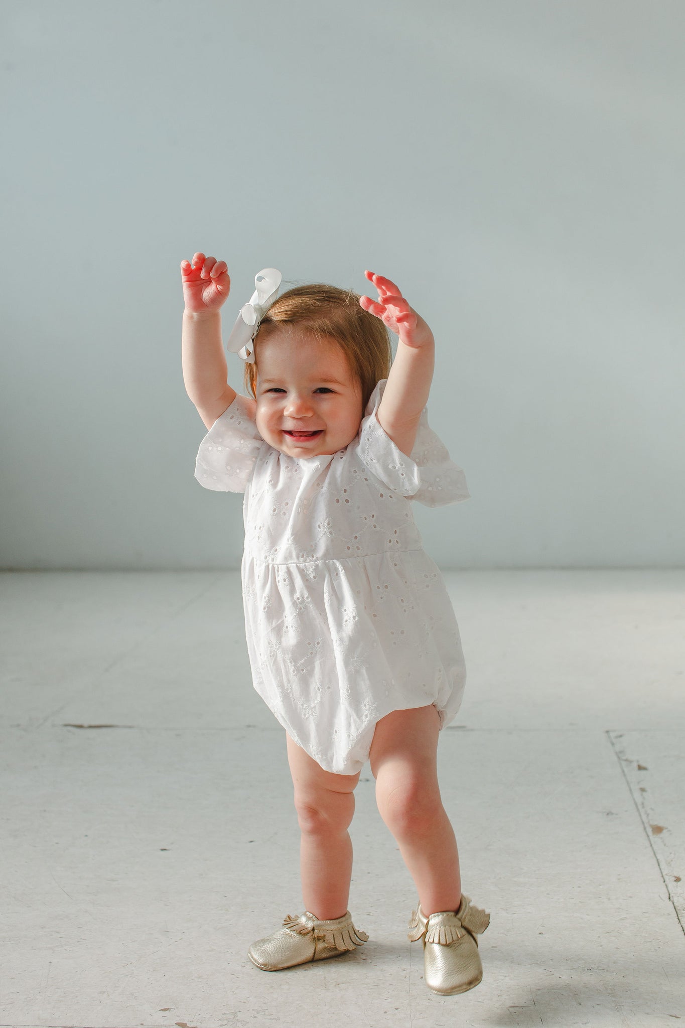 Plain white romper for baby sale girl