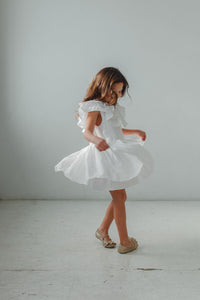 little girl's white eyelet Summer dress