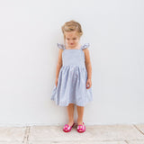 gray seersucker dress