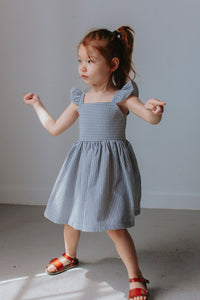 little girls gray cotton dress