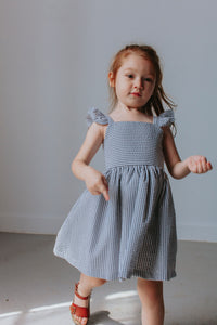 little girls gray seersucker dresses