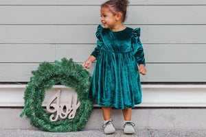 velvet christmas dress for kids