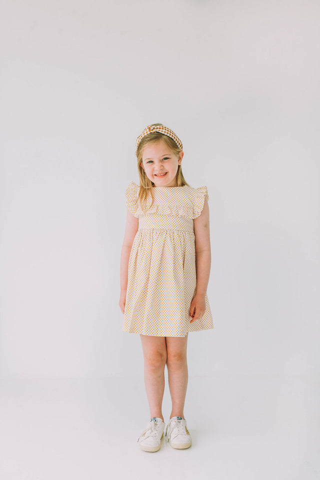 gold polka dot dress