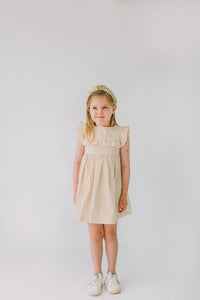 little girls yellow polka dot ruffle dress