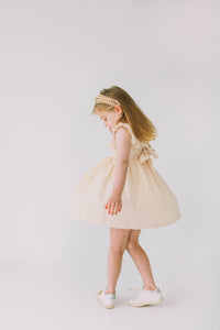 little girls yellow polka dot ruffle twirl dress
