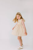 little girls yellow polka dot ruffle twirl dress