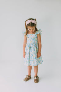 pastel easter bunny flutter sleeve dress