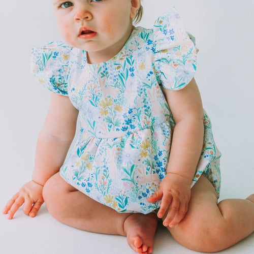 Infant Girl's White Eyelet Ruffle Sleeve Romper – cuteheads