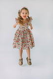 pink and red floral twirl dress for kids
