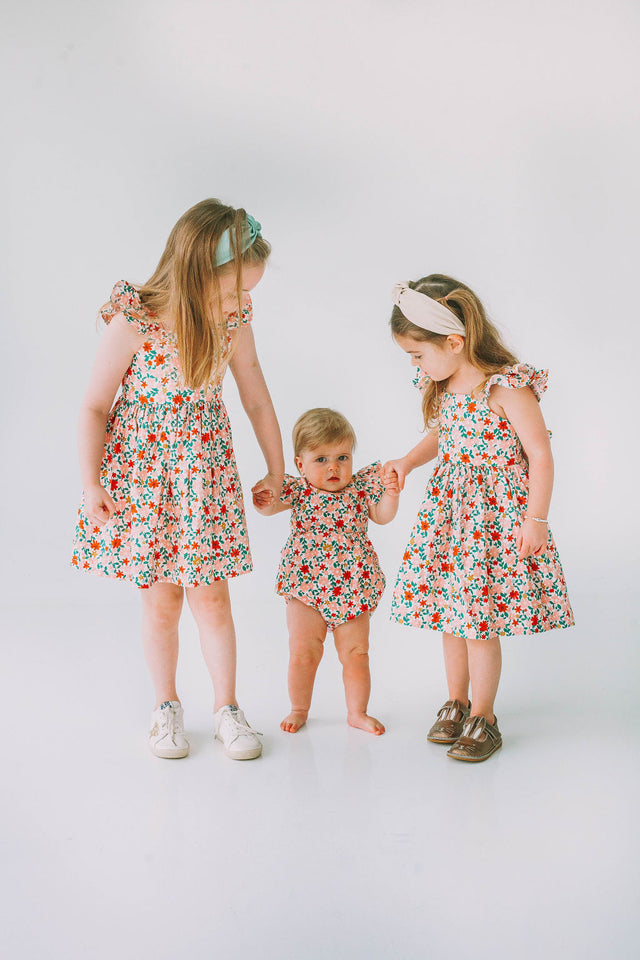 matching floral outfits for sisters