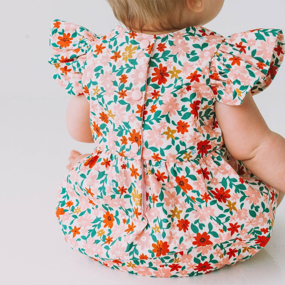 infant girls floral spring romper