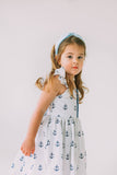 little girls navy and white nautical anchor dress