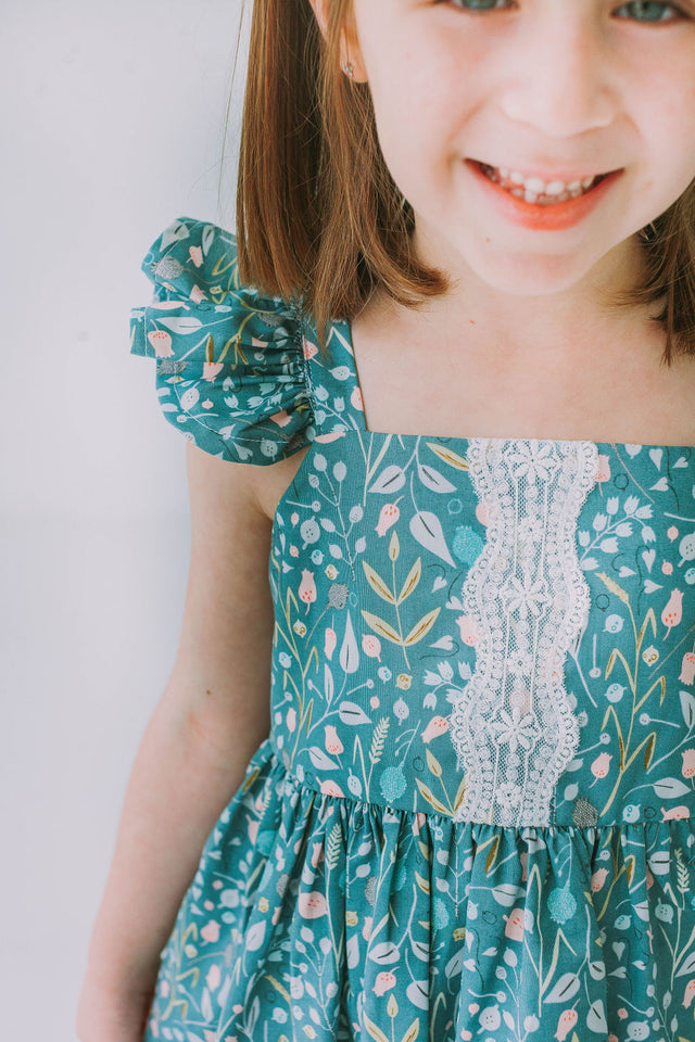 vintage inspired green dress for girls