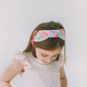 little girls tie dye topknot headband