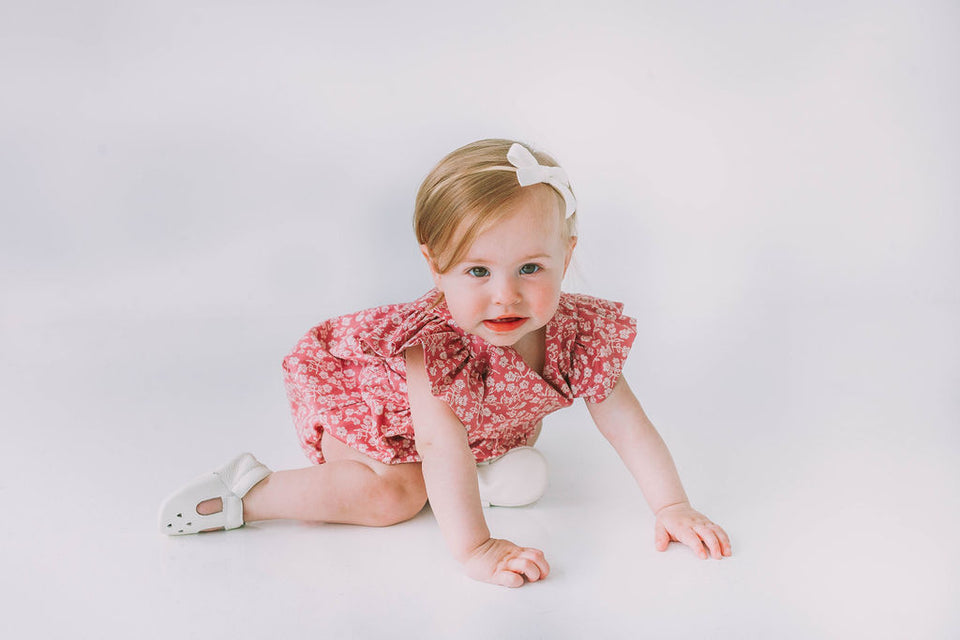 pink and white floral outfit