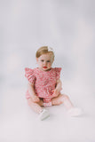 Infant Girl's Mauve and White Ditsy Floral Bubble Romper