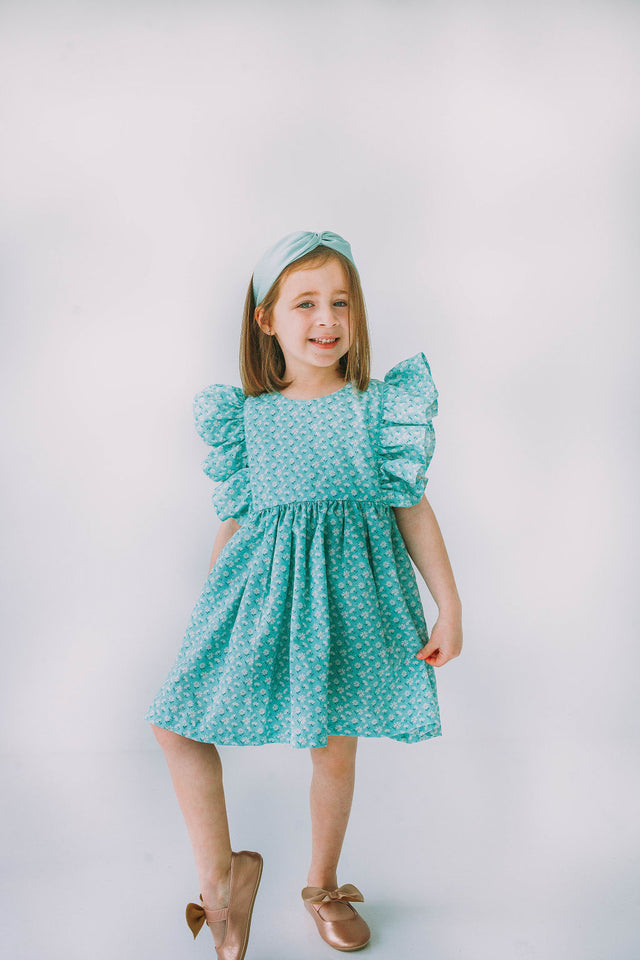 daisy print little girls dress