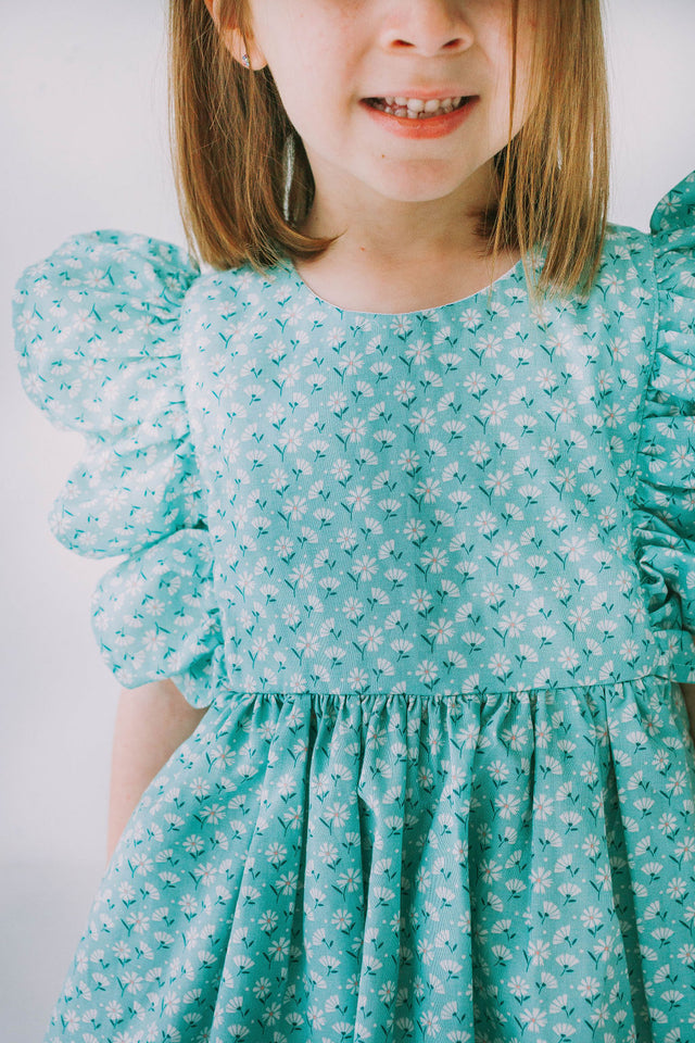 little girls daisy print cotton dress