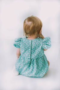 Infant Girl's Turquoise Daisy Bubble Romper