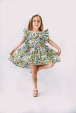 little girls floral pinafore dress