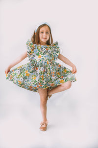 little girls floral pinafore dress