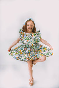 little girls floral pinafore dress