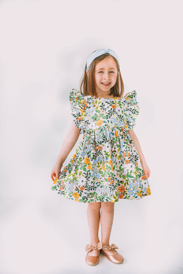 little girls floral pinafore dress