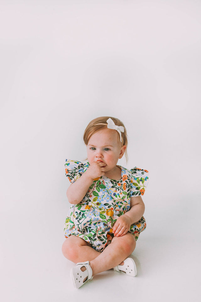 infant girls multicolor floral print romper