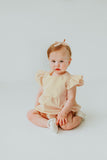 Infant Girl's Yellow Polka Dot Bubble Romper