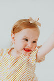 Infant Girl's Yellow Polka Dot Bubble Romper