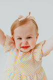 Infant Girl's Yellow Polka Dot Bubble Romper