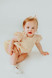 Infant Girl's Yellow Polka Dot Bubble Romper