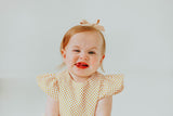 Infant Girl's Yellow Polka Dot Bubble Romper