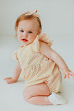Infant Girl's Yellow Polka Dot Bubble Romper