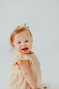 Infant Girl's Yellow Polka Dot Bubble Romper