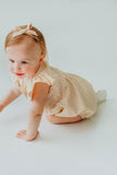 Infant Girl's Yellow Polka Dot Bubble Romper