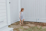 Little Girl's Gray and White Plaid Twirl Dress