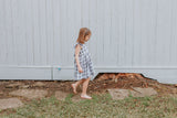 Little Girl's Gray and White Plaid Twirl Dress